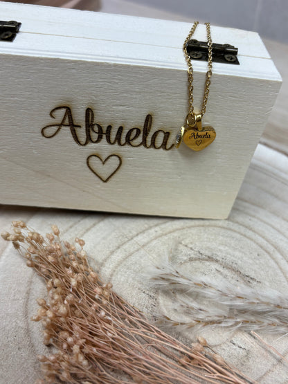 Pack Collar Corazón Personalizado + Caja