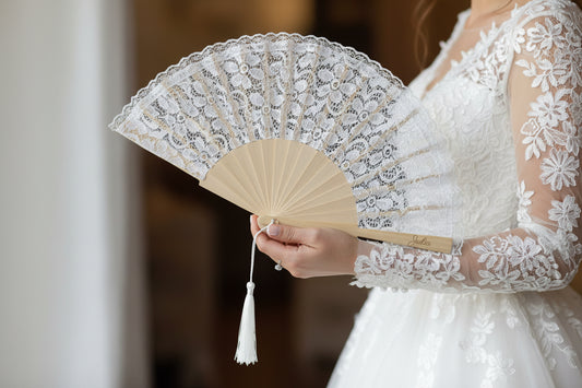 Abanico de novia grabado - REGALA AMOR
