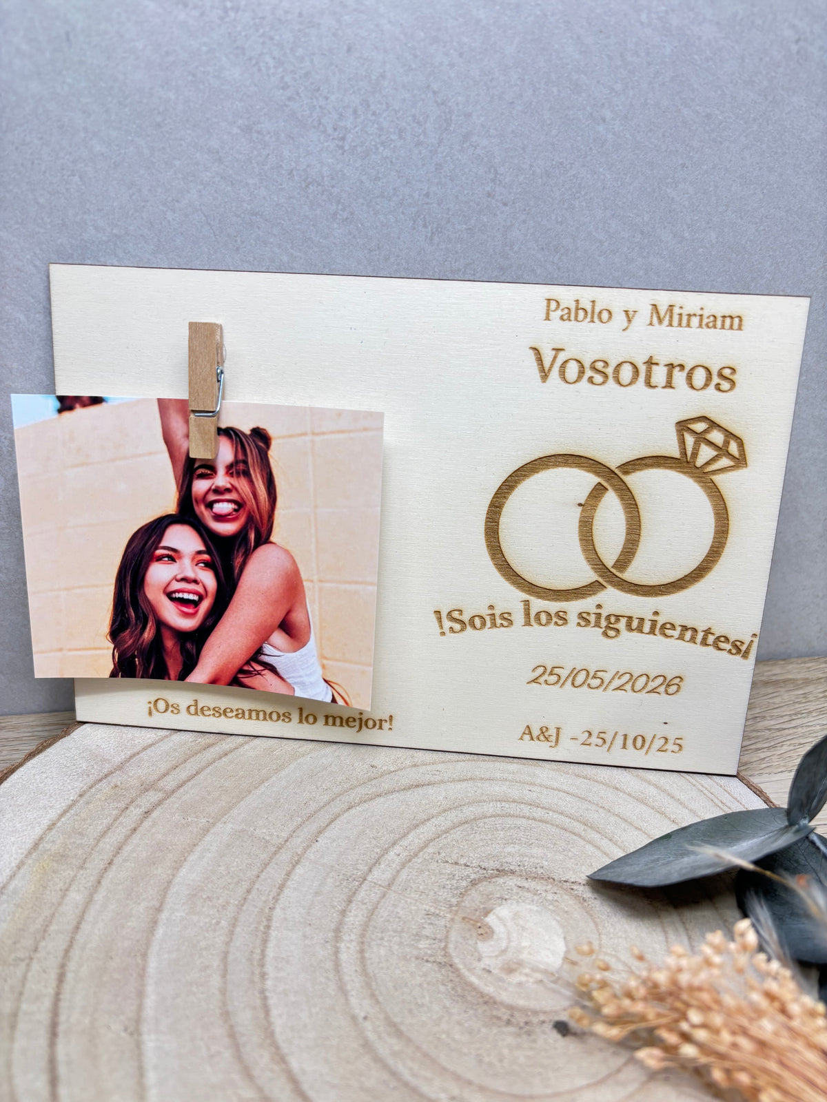 Placa “Sois los siguientes” con Foto Personalizada | Regalo Boda Original