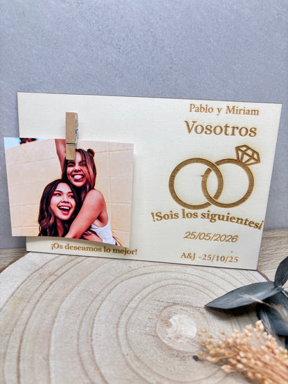 Placa “Sois los siguientes” con Foto Personalizada | Regalo Boda Original