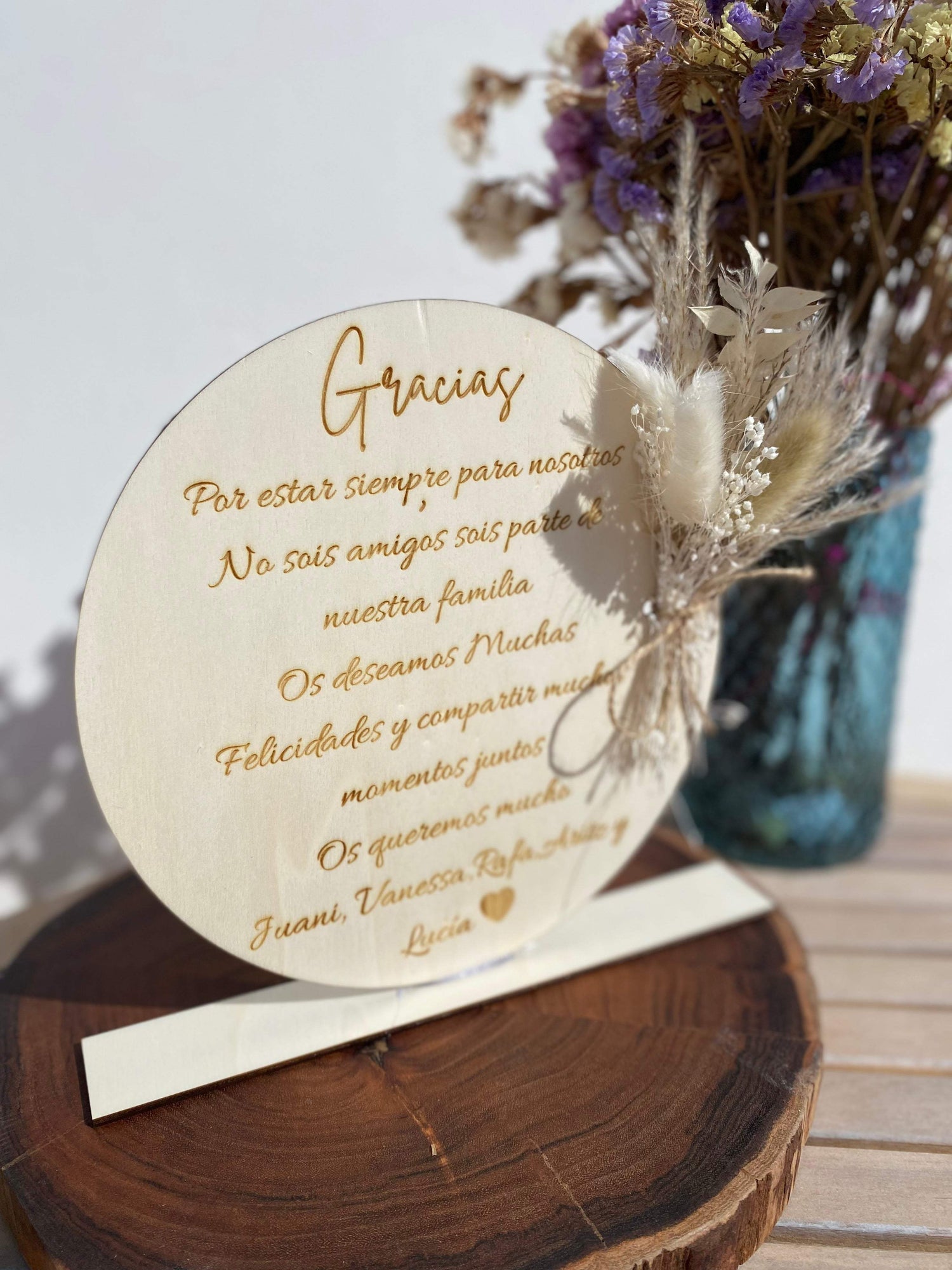 Placa dedicatoria tonos beig - REGALA AMOR