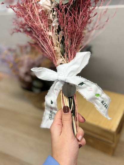 Cinta de ramo bordada personalizada