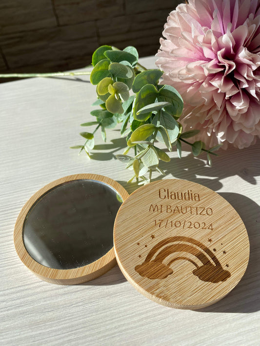 ESPEJO REGALO DE INVITADOS BAUTIZO, COMUNIONES, BODAS - REGALA AMOR