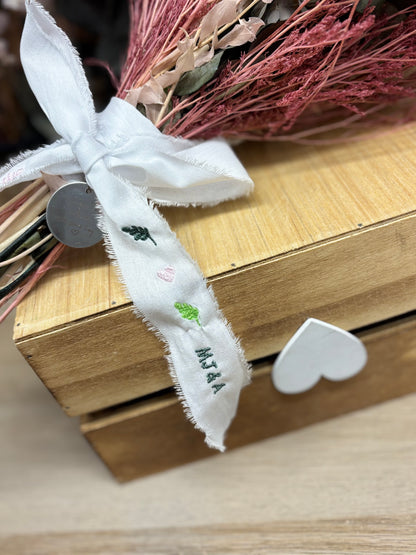 Cinta de ramo bordada personalizada