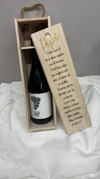 Caja para vino papá personalizada
