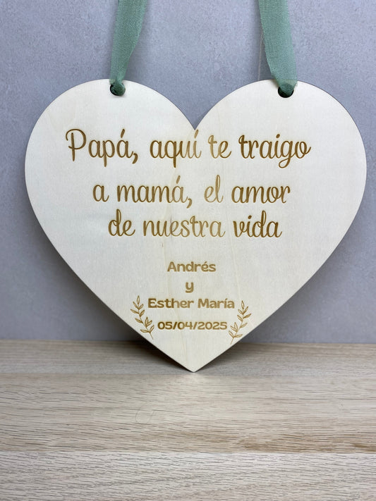 Cartel Personalizado “Aquí viene la novia” – Detalle para bodas inolvidables