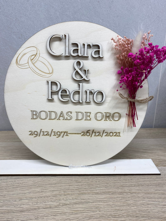 Placa dedicatoria boda de oro