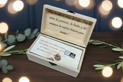Caja de Madera Personalizada + Gemelos con Fotografía