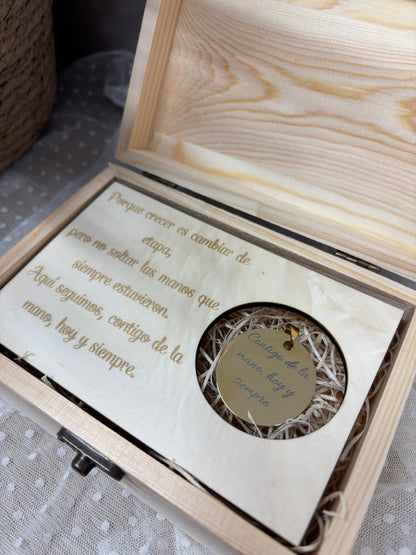 Caja para medalla con medalla con foto