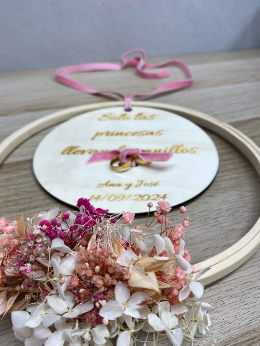 Porta alianzas floral - REGALA AMOR