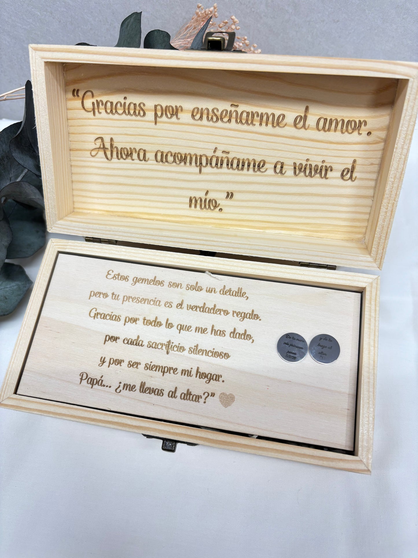 Caja papa con gemelos personalizados