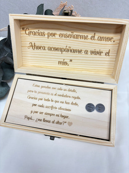 Caja papa con gemelos personalizados