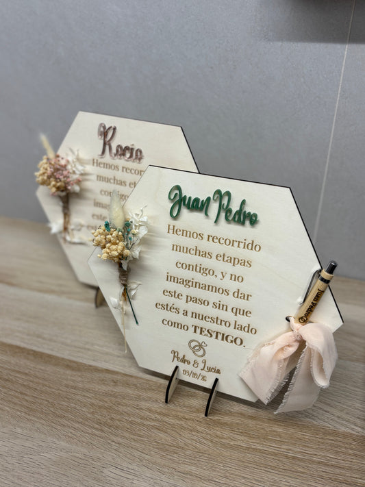 Placa “¿Quieres ser mi testigo?” – Regalo personalizado para testigos