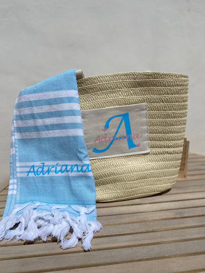 Capaza y toalla personalizada verano