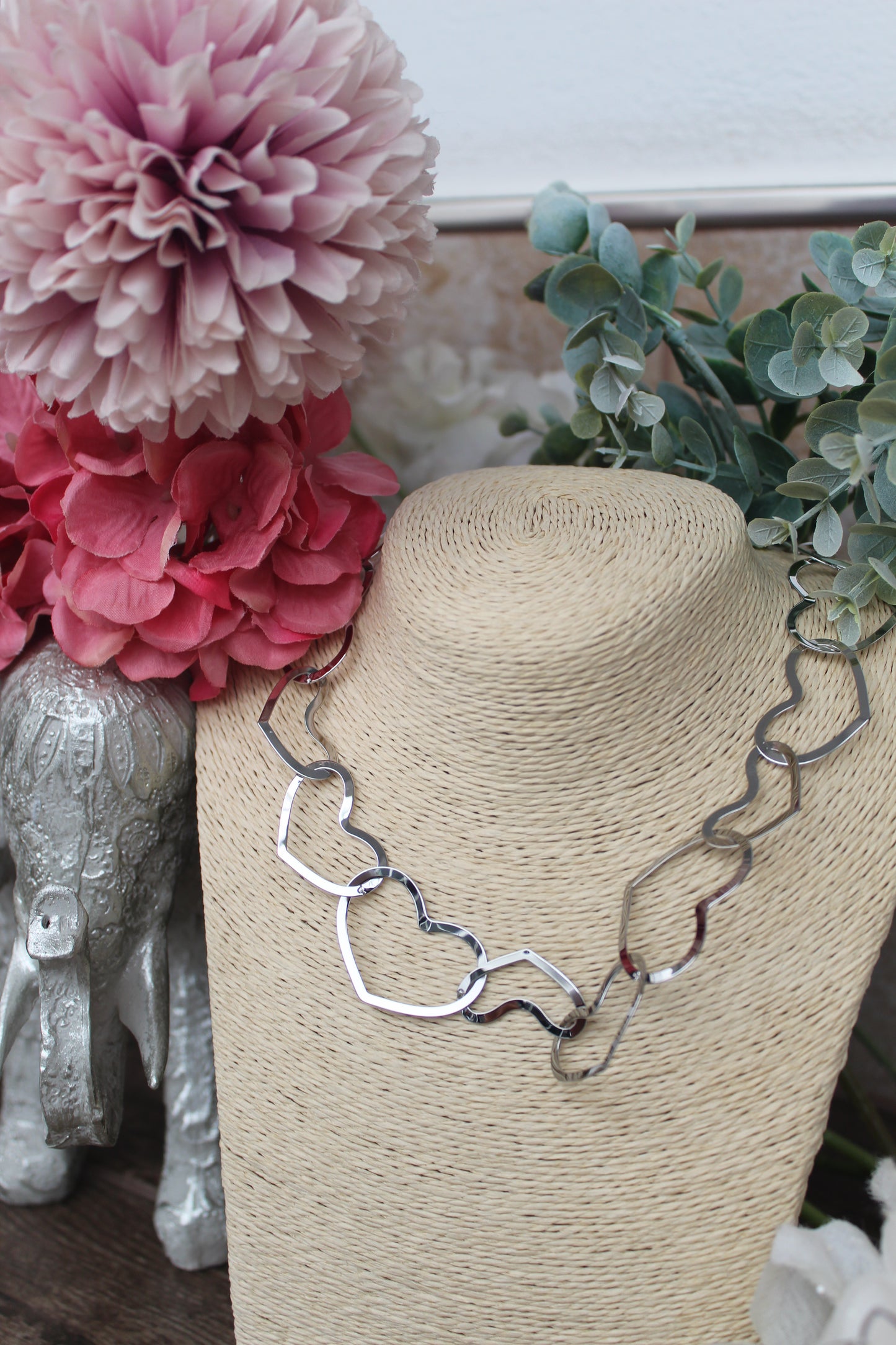 Collar corazones grandes