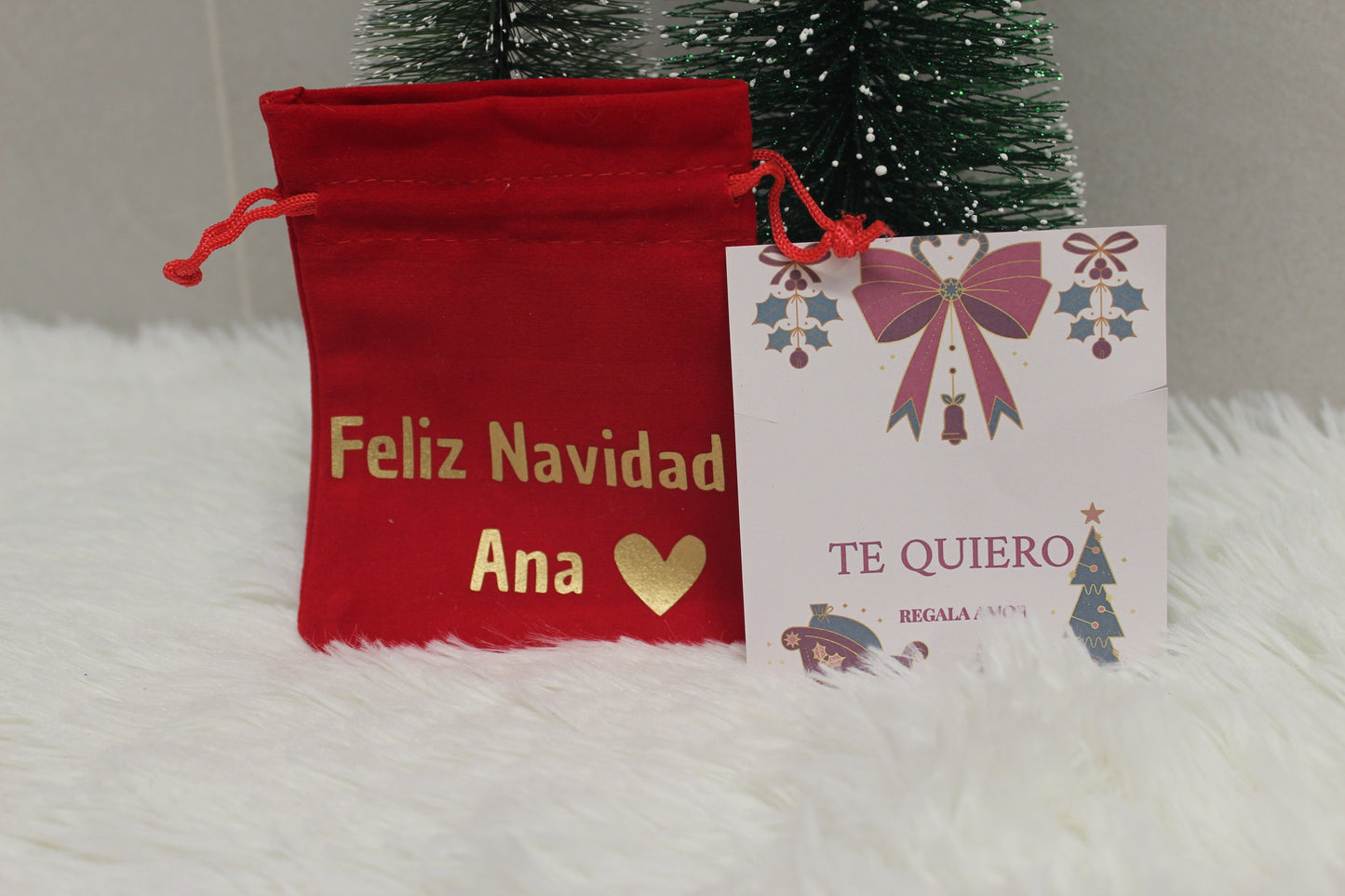 BOLSITA NAVIDEÑA + TARJETA PERSONALIZADA