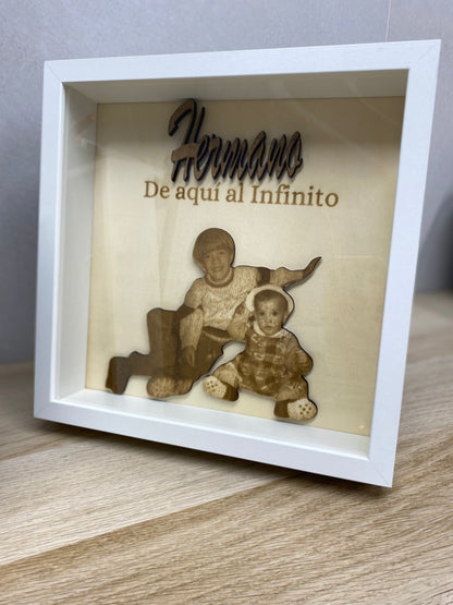 Marco de Madera con Imagen Personalizada – Regalo para Hermanos
