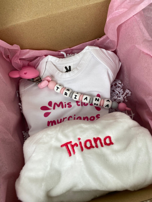 Pack Bebé – Chupetero, Body y Doudou Personalizado