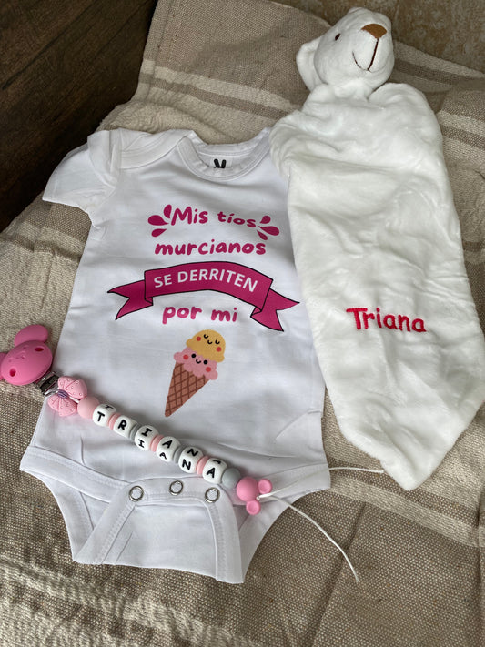 Pack Bebé – Chupetero, Body y Doudou Personalizado