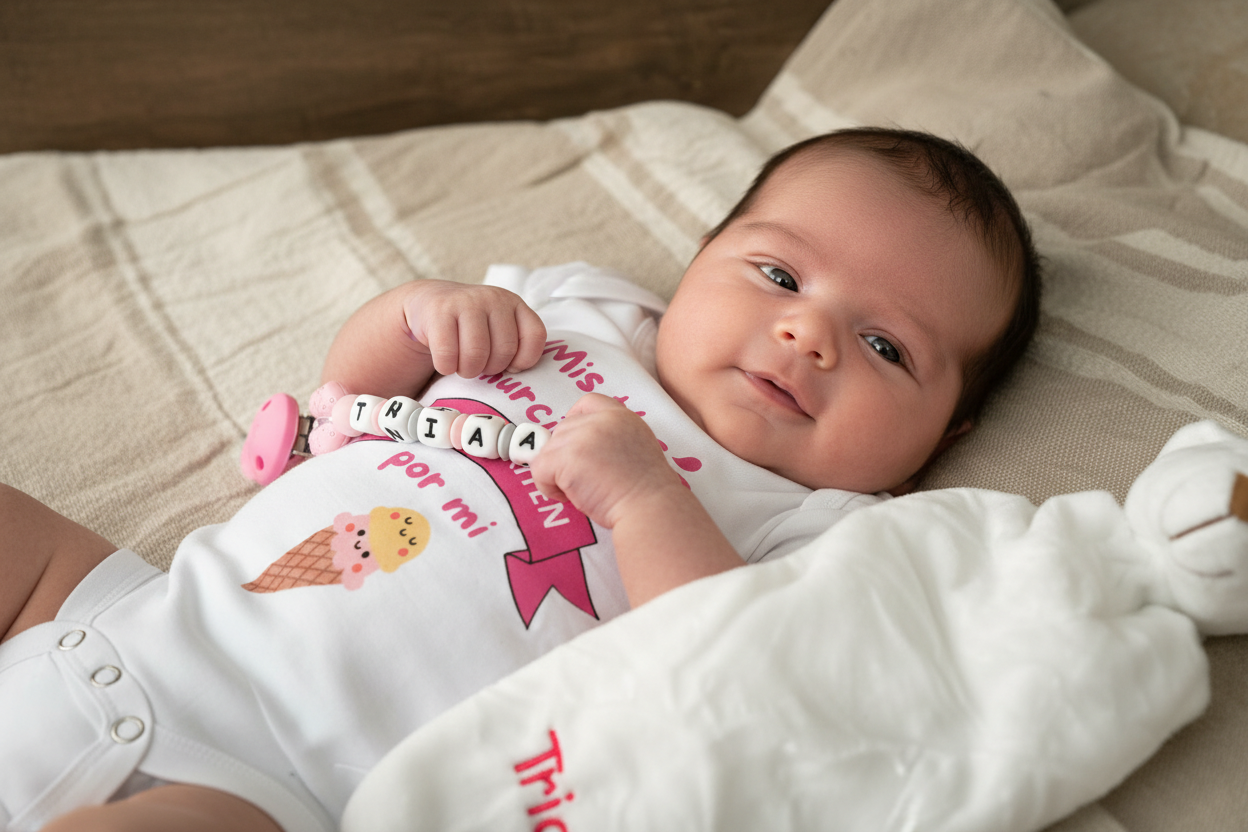 Pack Bebé – Chupetero, Body y Doudou Personalizado