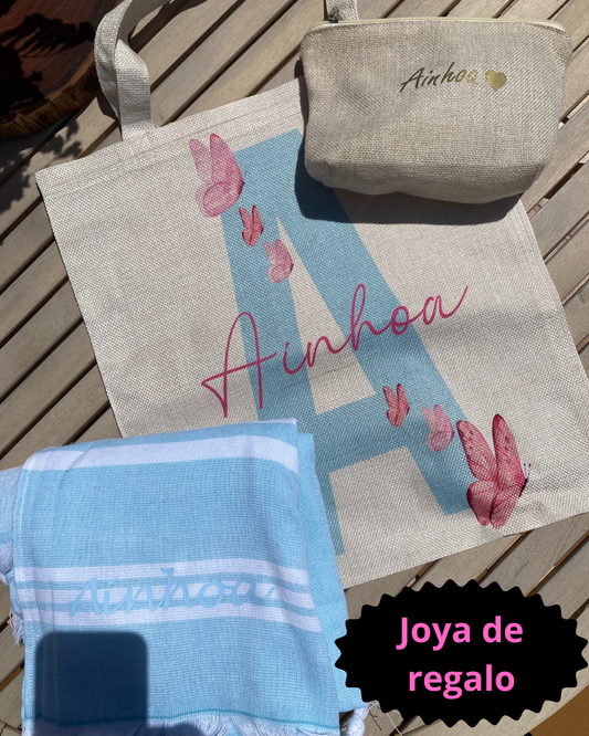 Pack verano tote Bag , toalla y neceser personalizado