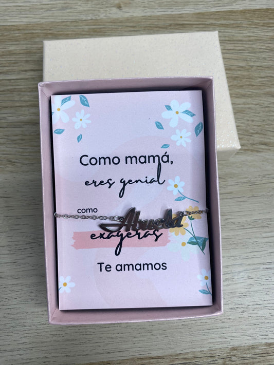 COLLAR ABUELA CON TARJETA PERSONALIZADA