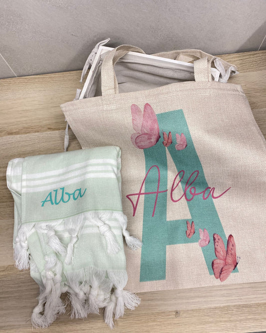 Pack tote bag y toalla personalizada