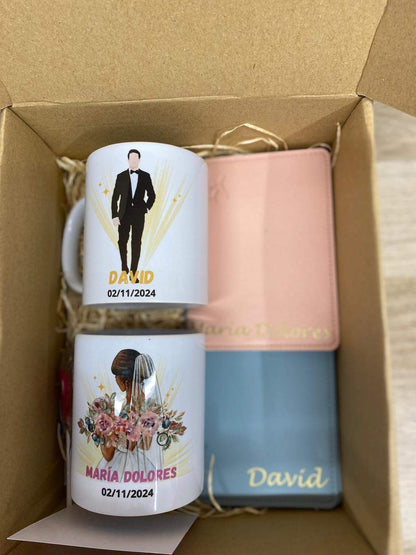 Caja personalizada Tazas + Pasaportes - REGALA AMOR