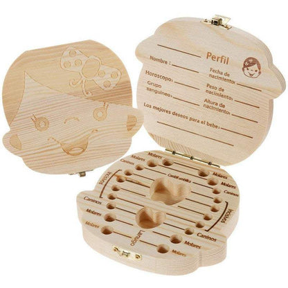 CAJITA DE MADERA PARA GUARDAR DIENTES DE LECHE NIÑO/NIÑA SIN PERSONALIZAR - REGALA AMOR