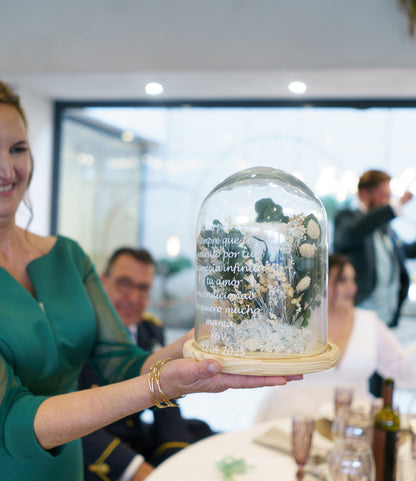 Cúpula Inspirada en tu Ramo de Novia de Flor Preservada