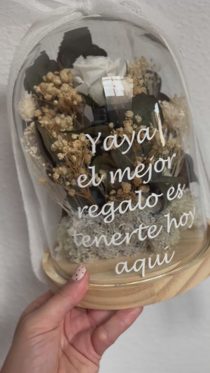 Cúpula Inspirada en tu Ramo de Novia de Flor Preservada   | Recuerdo eterno de boda