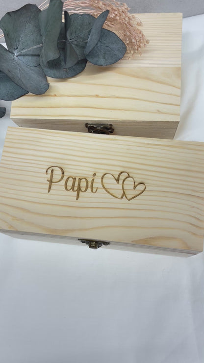 Caja papa con gemelos personalizados