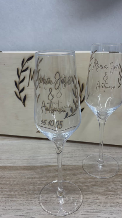 Copas de Novios Personalizadas + Caja “Novios”