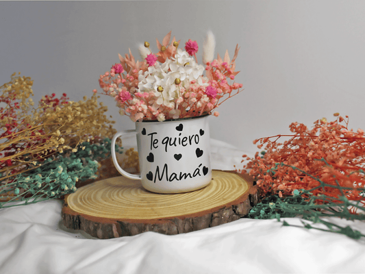 TAZA VINTAGE TE QUIERO MAMA FLOR PRESERVADA